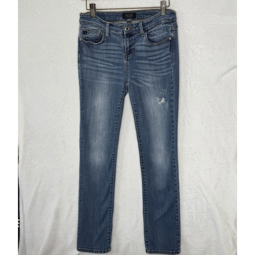 Judy Blue Straight Leg Jeans Women's 9/29 Blue Stretch Denim